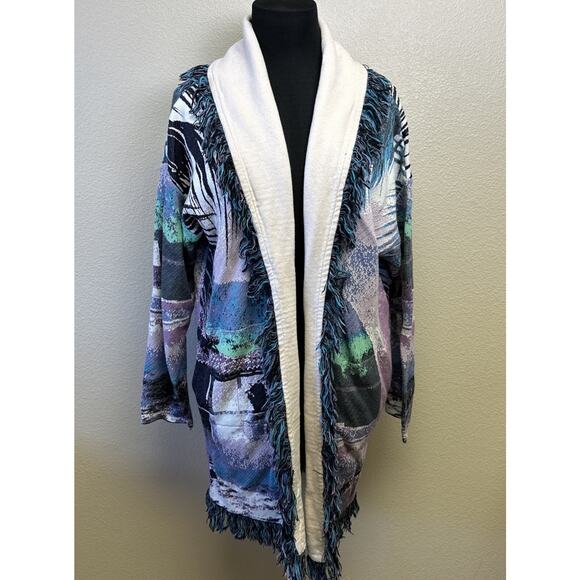 Aldo-Martins Anthropologie Sweaters - Aldo Martins‎ Anthropologie Moira Small Fringed Knit Cardigan Shrug Artsy Spain